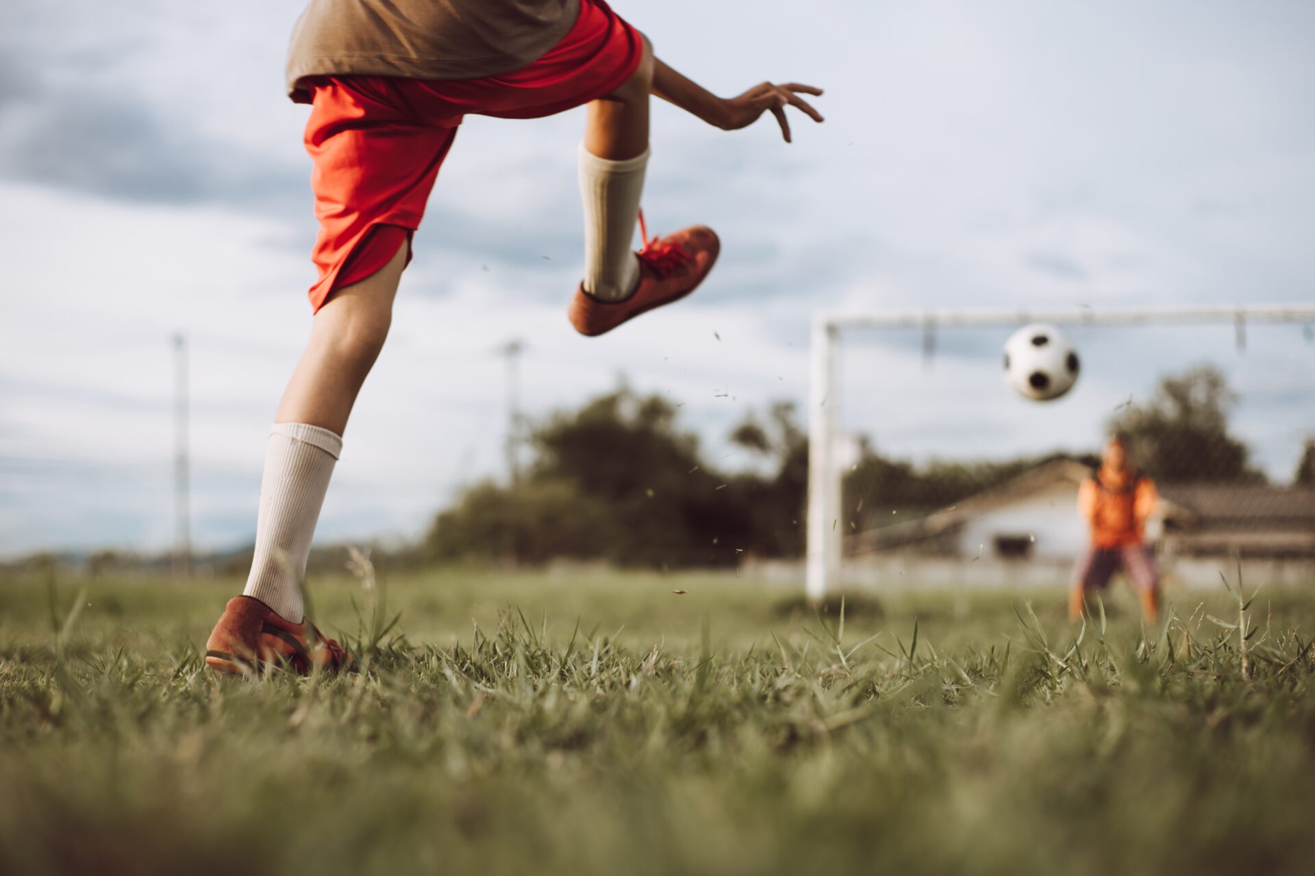 Kids playing football